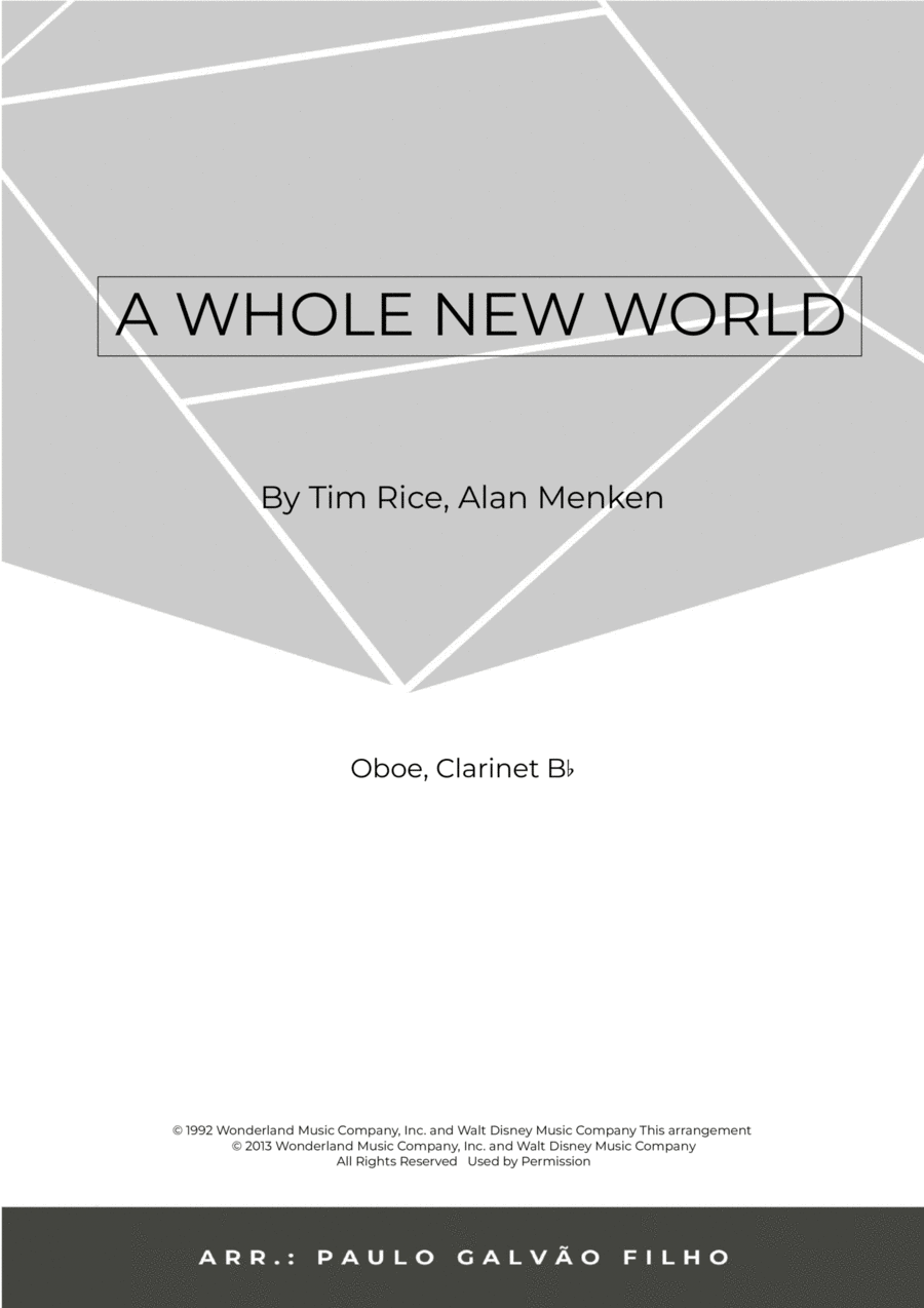 A Whole New World Woodwind Duet scores gallery preview page 1