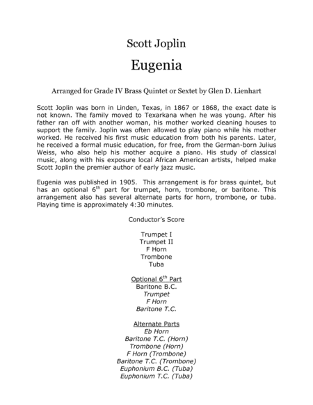 Eugenia (Brass Quintet) image number null