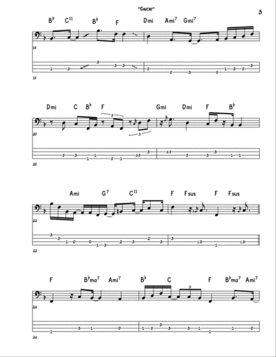 Gaucho Gaucho Bass Guitar scores gallery preview page 3
