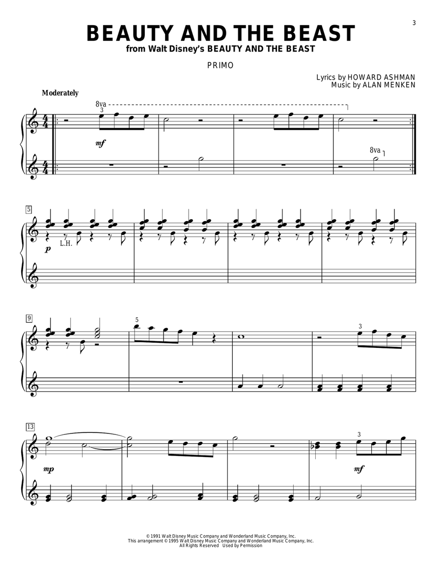 Beauty And The Beast Beauty And The Beast Piano Duet scores gallery preview page 2