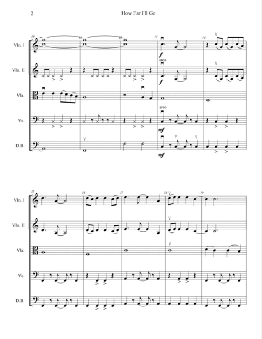 How Far I'll Go Score and Parts scores gallery preview page 2