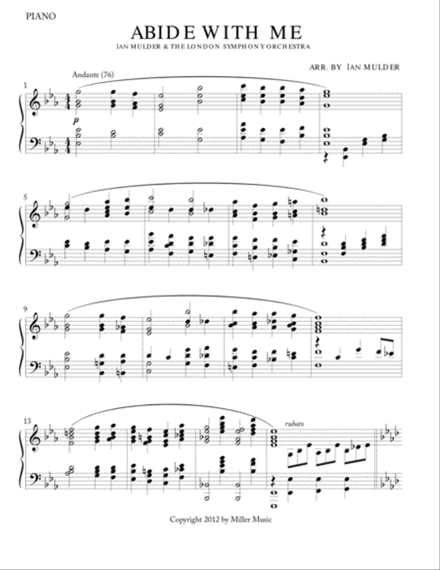 Abide With Me Piano Solo scores gallery preview page 1