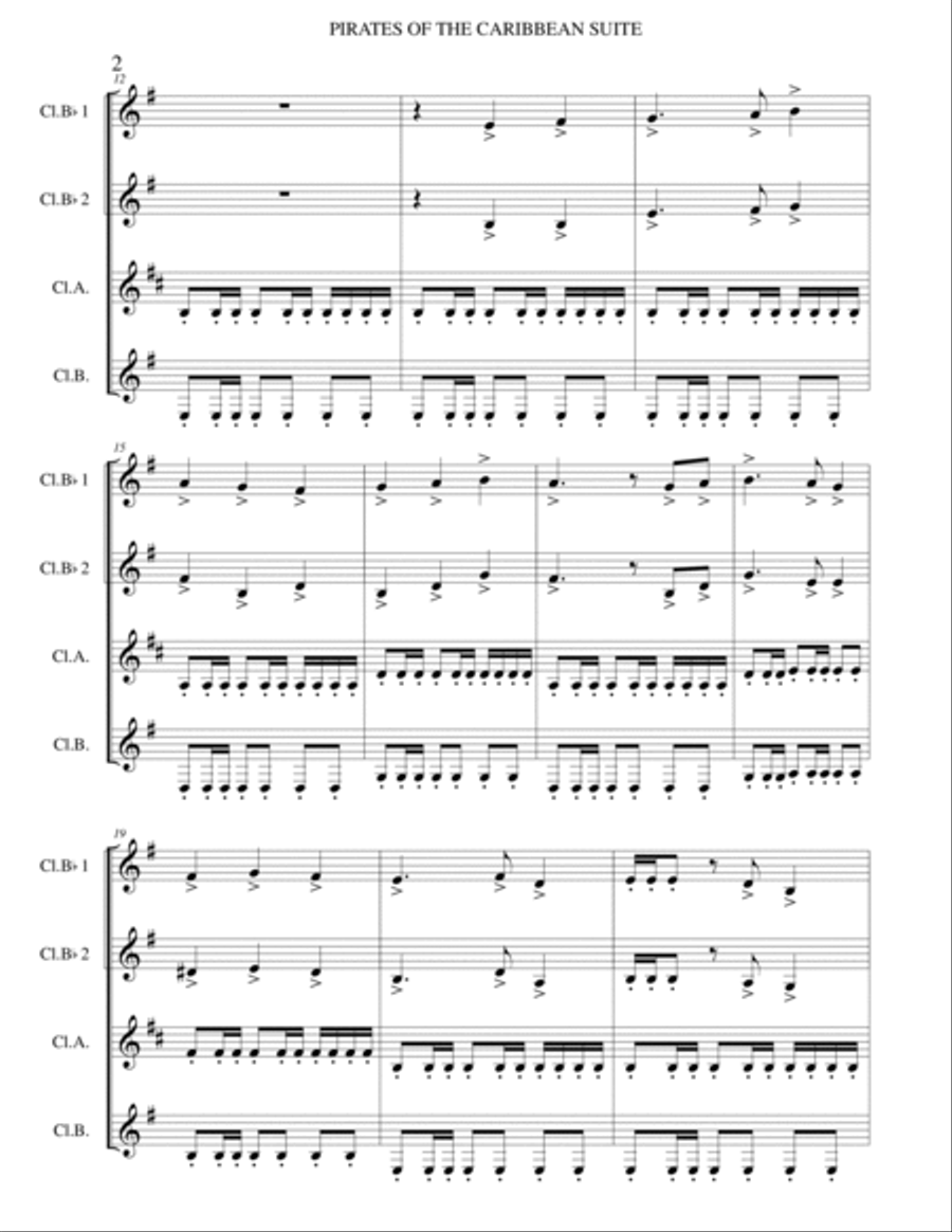 He's A Pirate Woodwind Quartet scores gallery preview page 2
