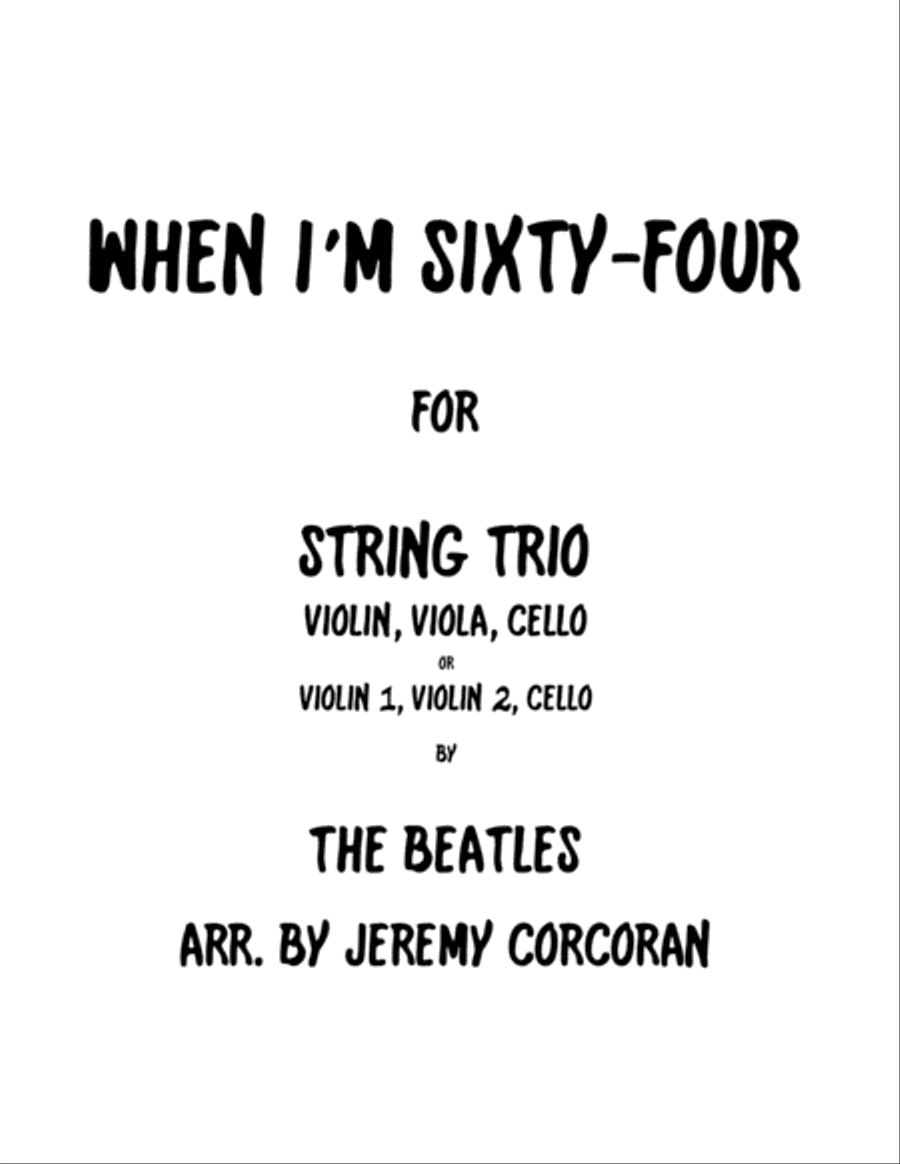When I'm Sixty-four String Trio scores gallery preview page 1