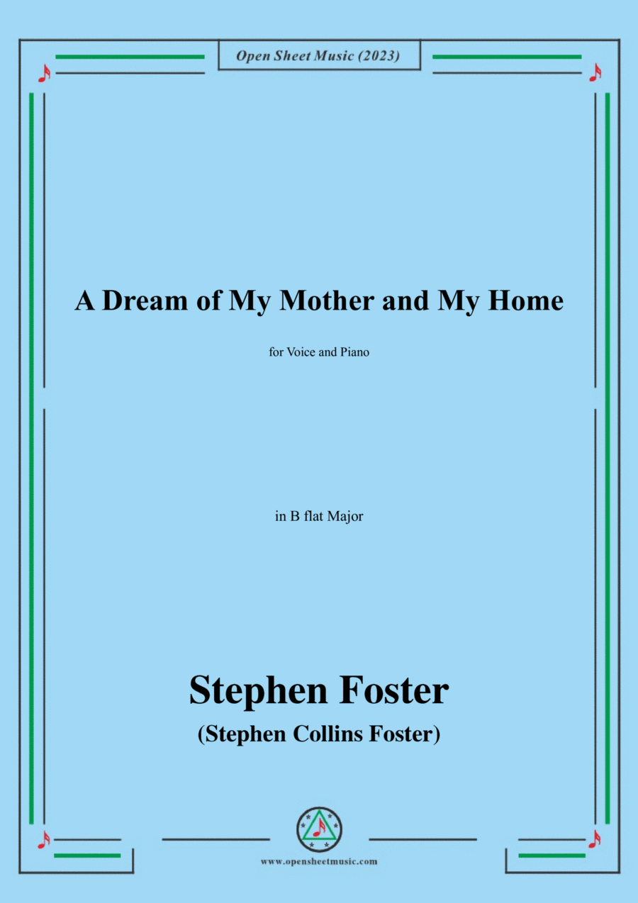 S. Foster-A Dream of My Mother and My Home,in B flat Major Voice scores gallery preview page 1