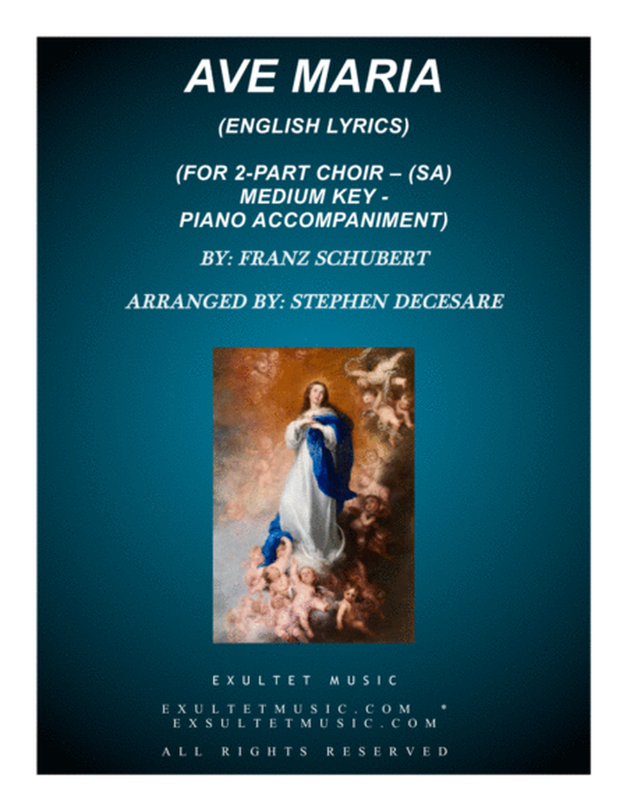 Ave Maria (for 2-part choir (SA) - English Lyrics - Medium Key) - Piano Accompaniment image number null