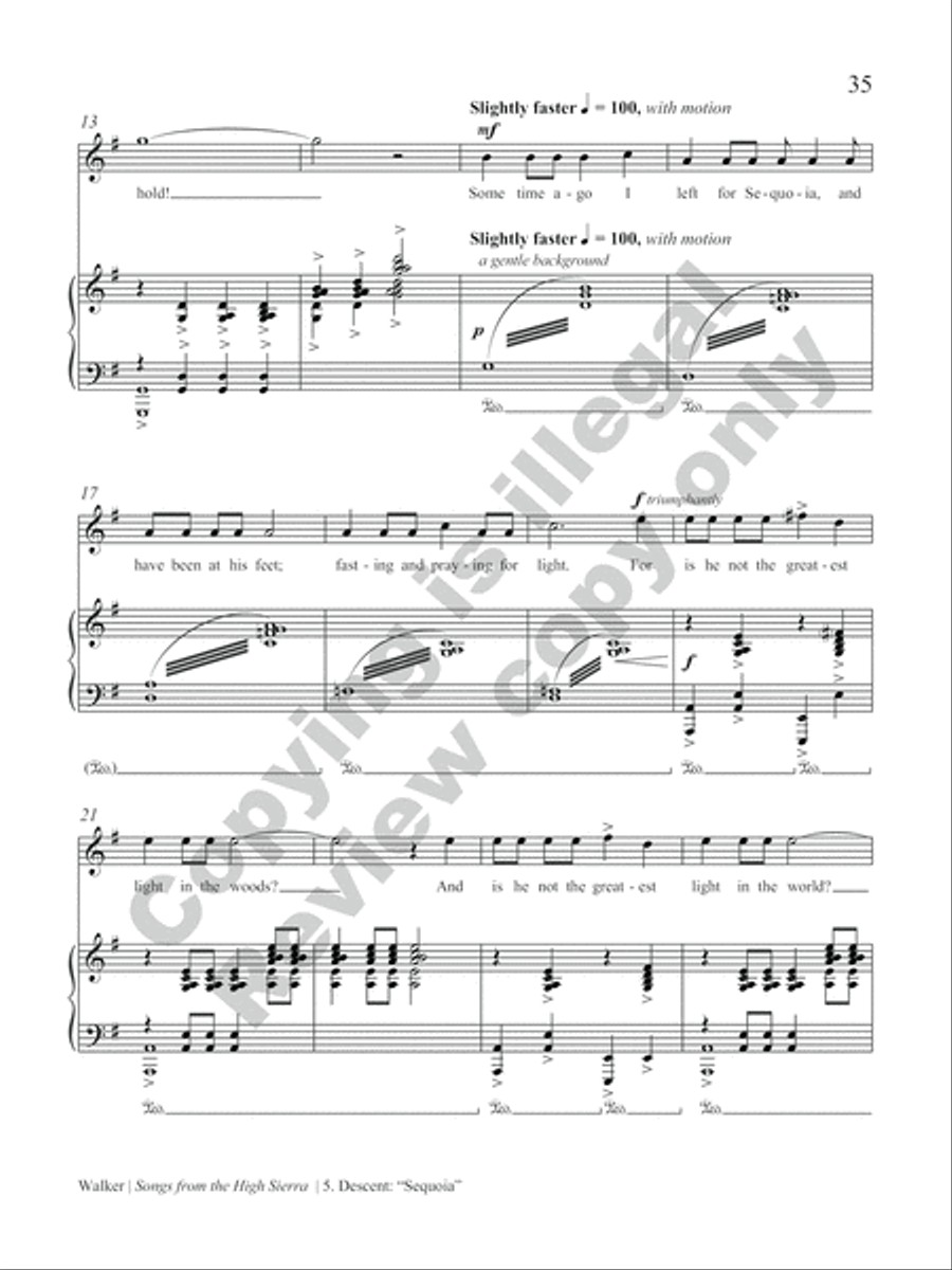 Songs from the High Sierra High Voice scores gallery preview page 38