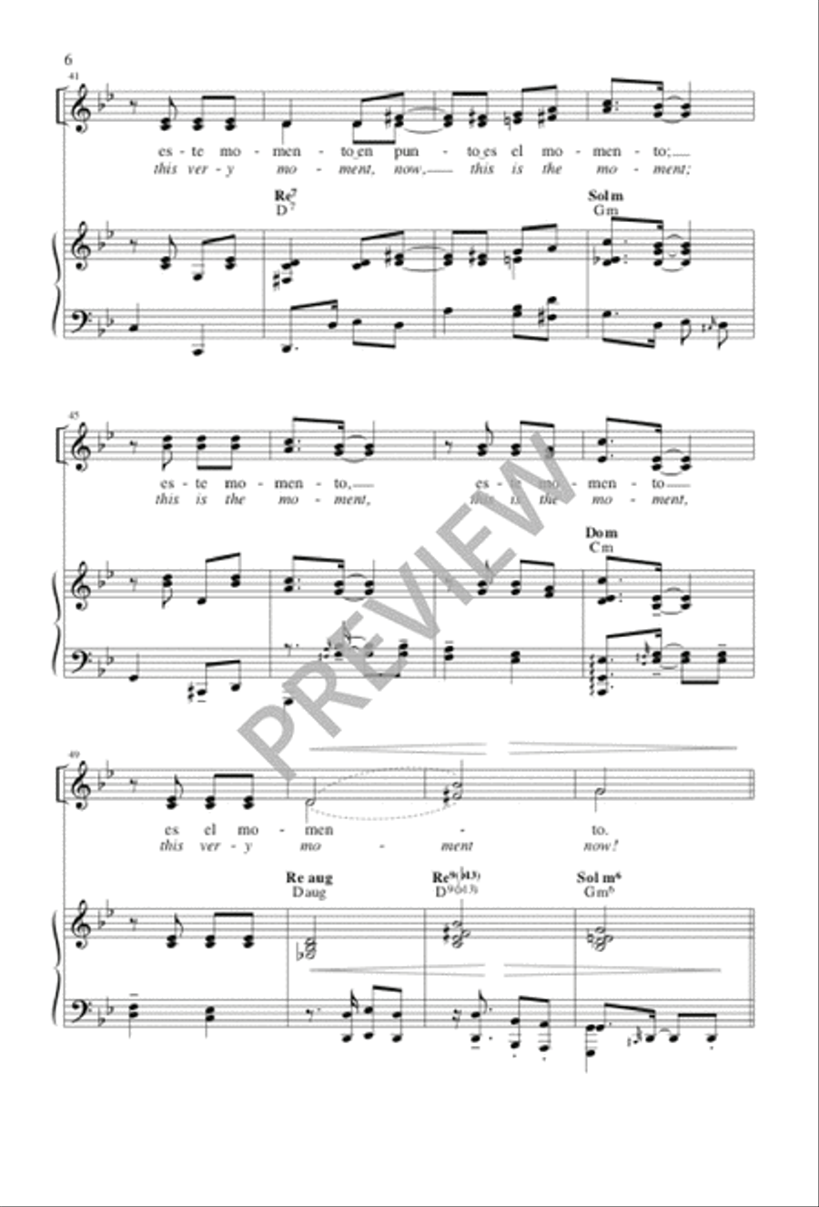 Este momento en punto / This Is the Moment Choir scores gallery preview page 6