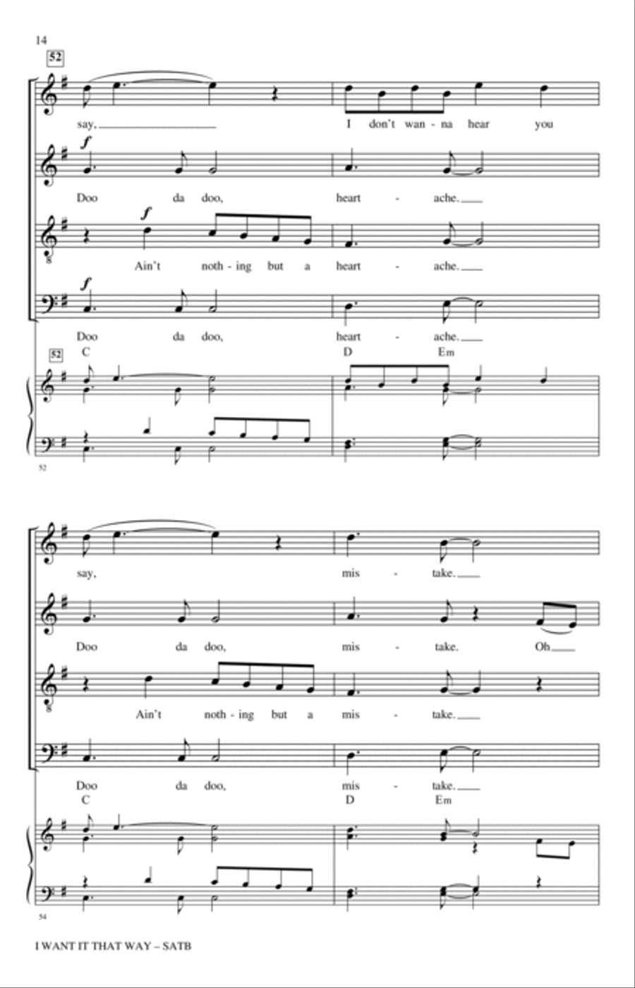 I Want It That Way (arr. Nathan Howe) 4-Part scores gallery preview page 12