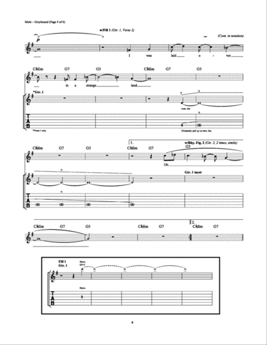 Greyhound Greyhound Electric Guitar scores gallery preview page 4