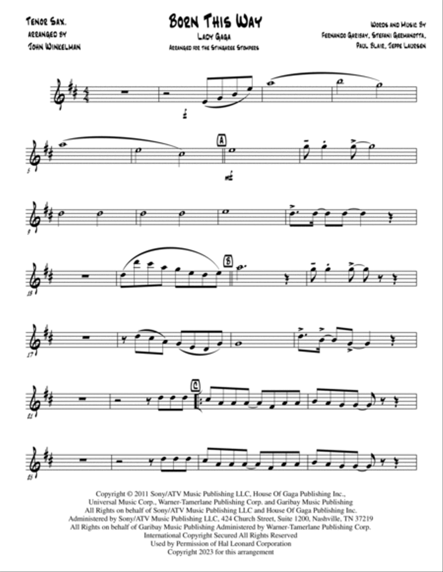 Born This Way Jazz Ensemble scores gallery preview page 5