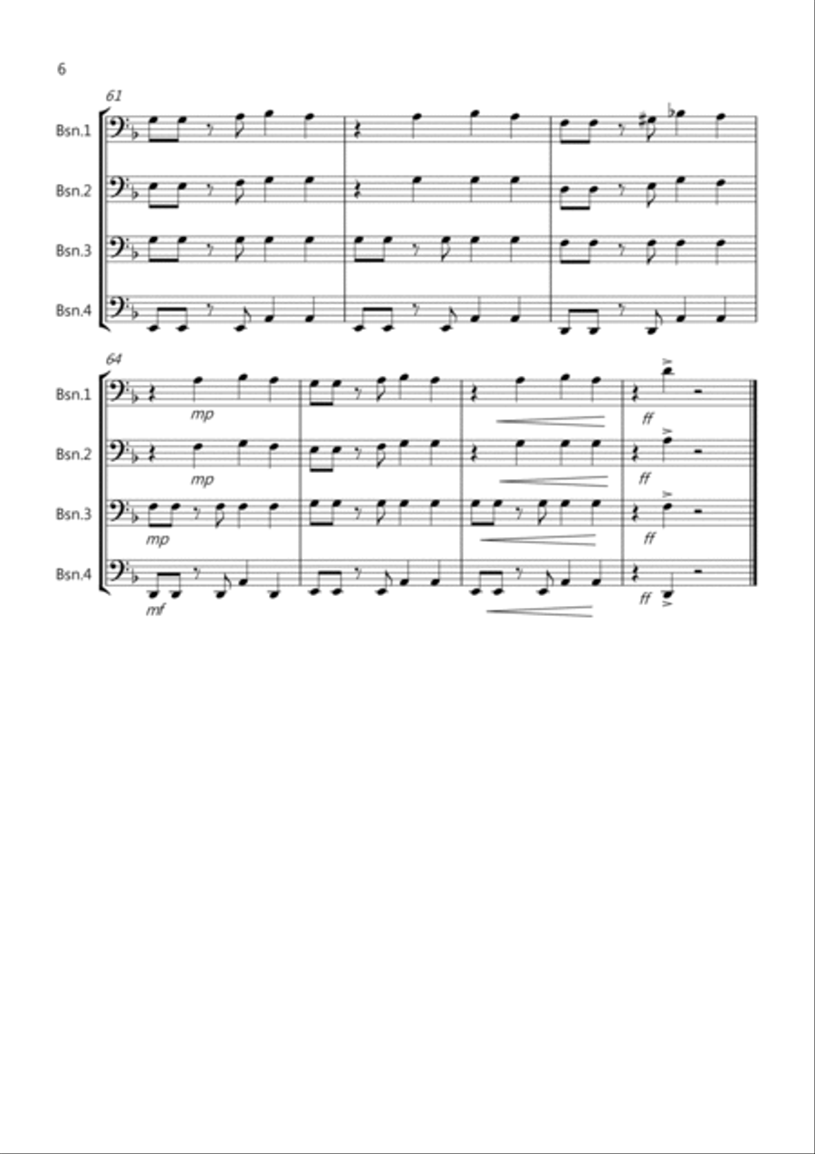 Tasty Tango for Bassoon Quartet Bassoon Quartet scores gallery preview page 6