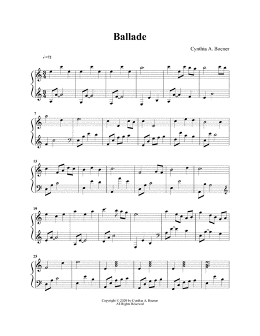 Ballade Harp scores gallery preview page 1