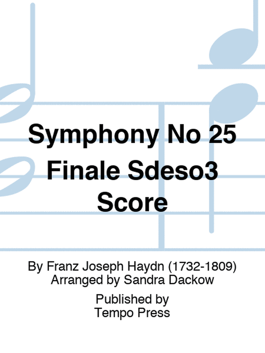 Symphony No 25 Finale Sdeso3 Score