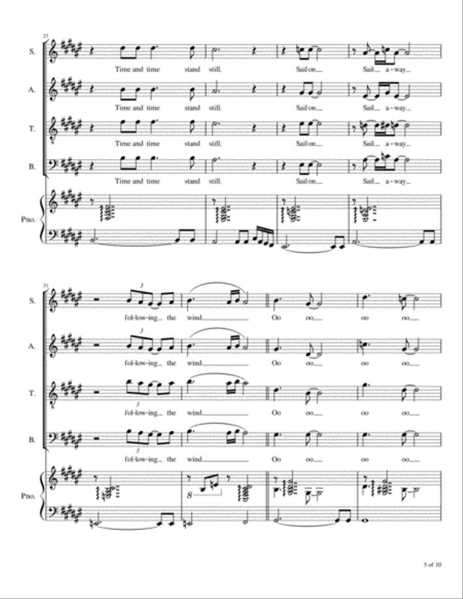 Sail On Sail On 4-Part scores gallery preview page 6