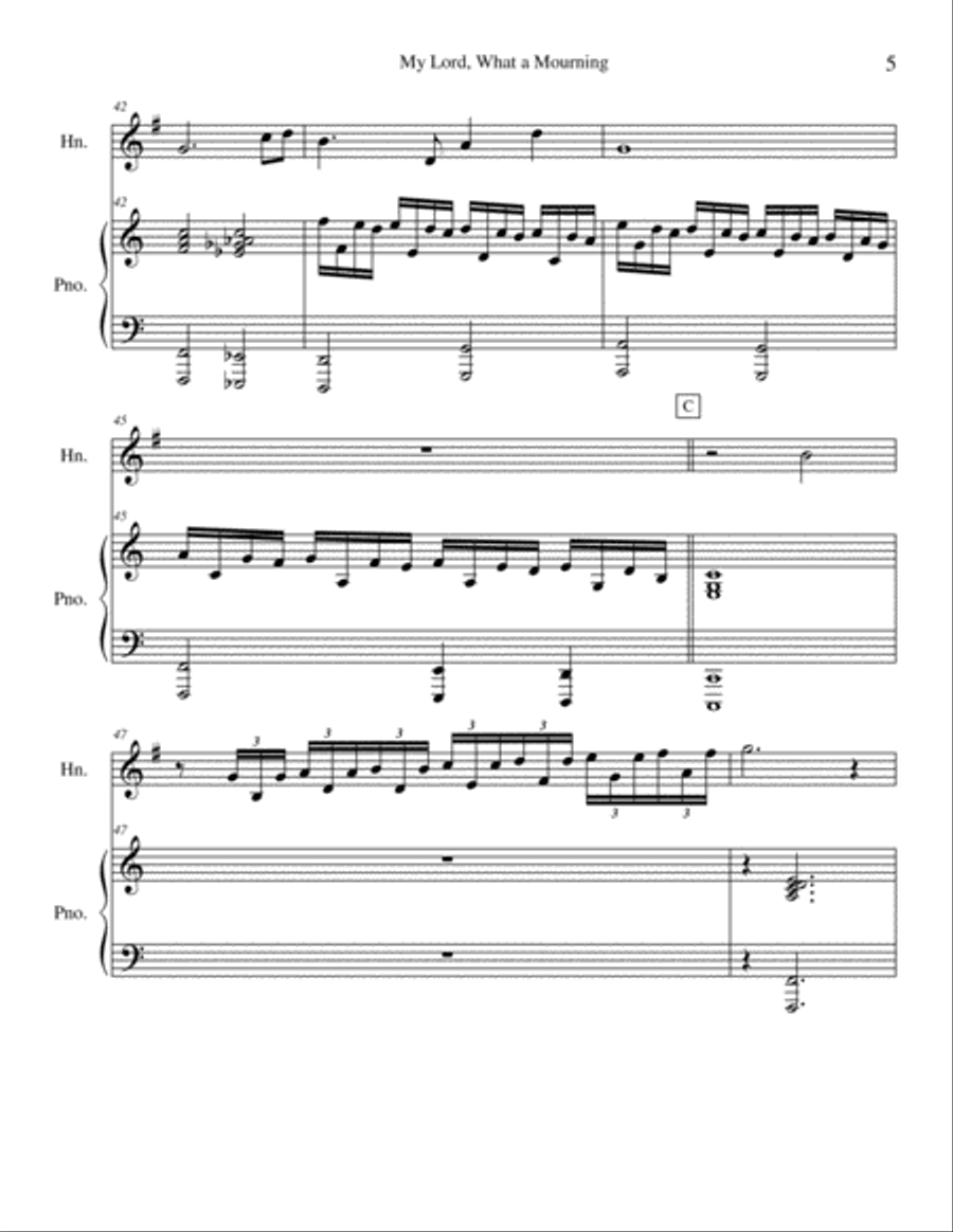 My Lord, What a Mourning Horn scores gallery preview page 5