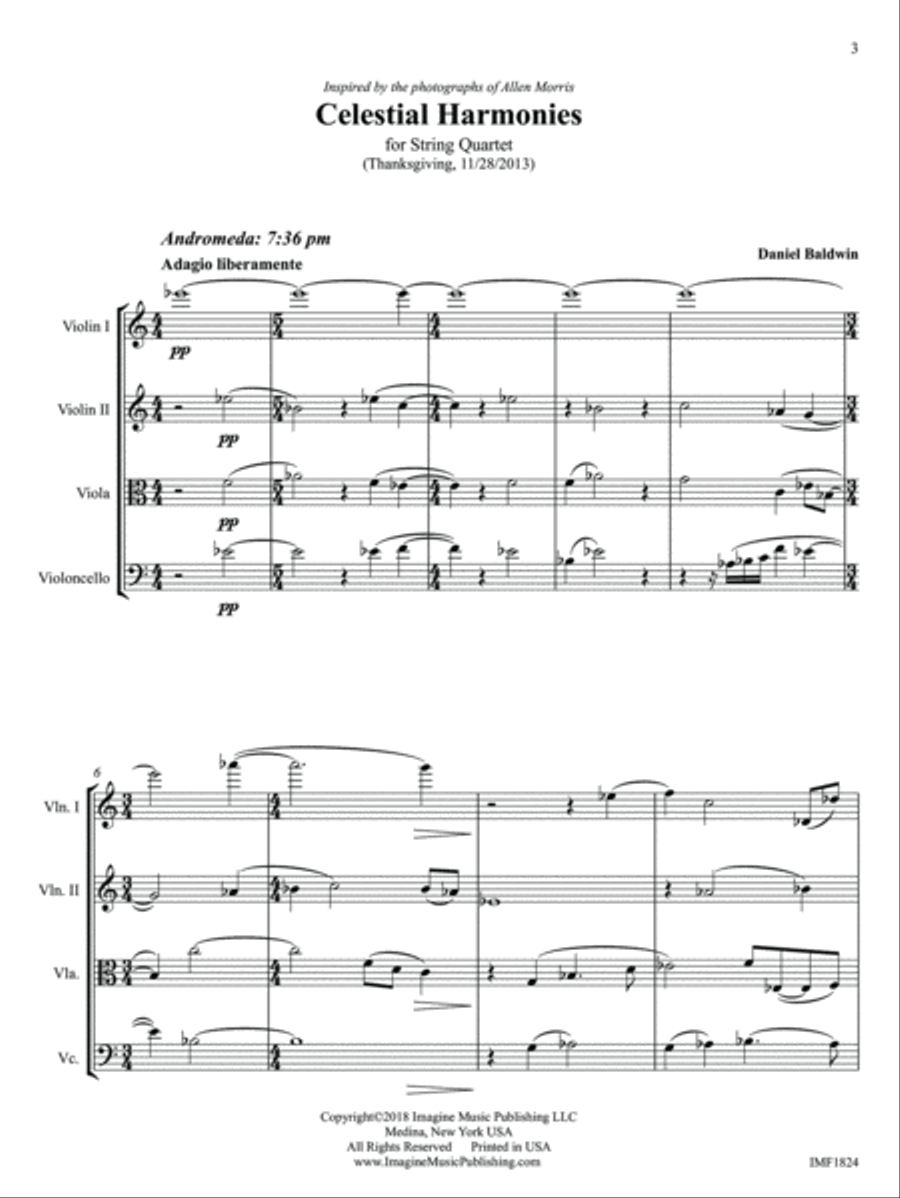 Celestial Harmonies Celestial Harmonies String Quartet scores gallery preview page 3