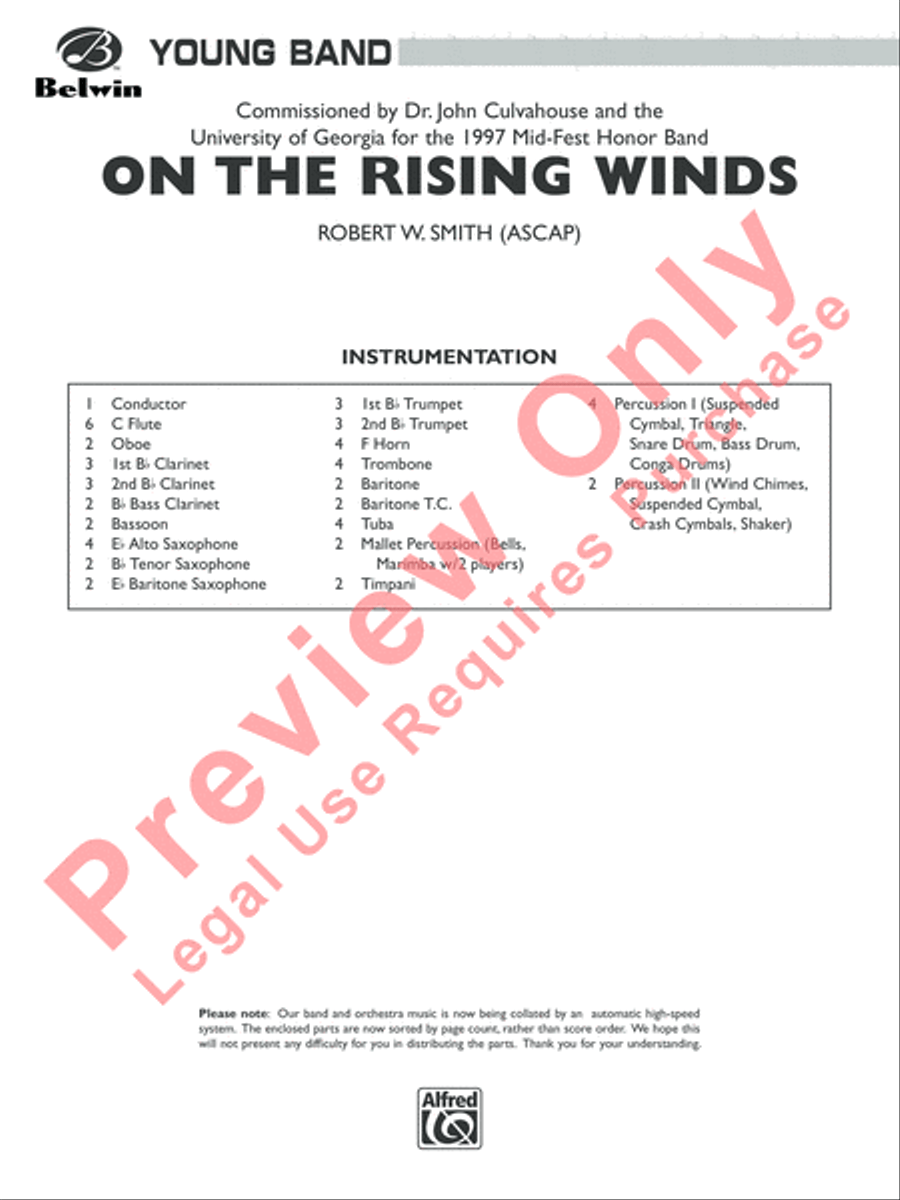 On the Rising Winds Concert Band scores gallery preview page 2