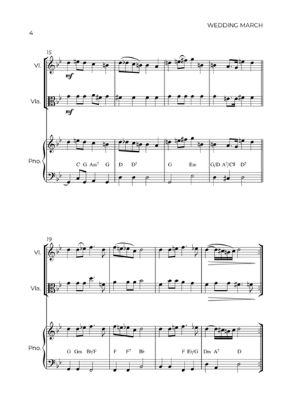 WEDDING MARCH - RICHARD WAGNER - STRING PIANO TRIO (VIOLIN, VIOLA & PIANO) image number null