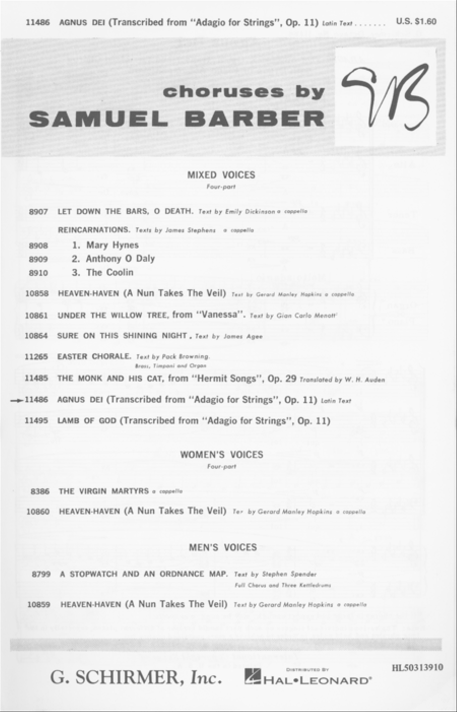 Agnus Dei: Music of Inner Harmony 4-Part scores gallery preview page 1