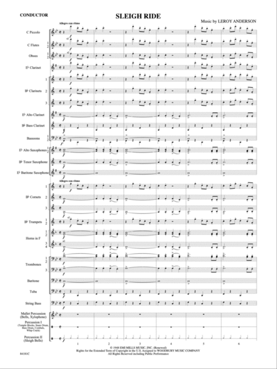 Sleigh Ride Concert Band scores gallery preview page 2