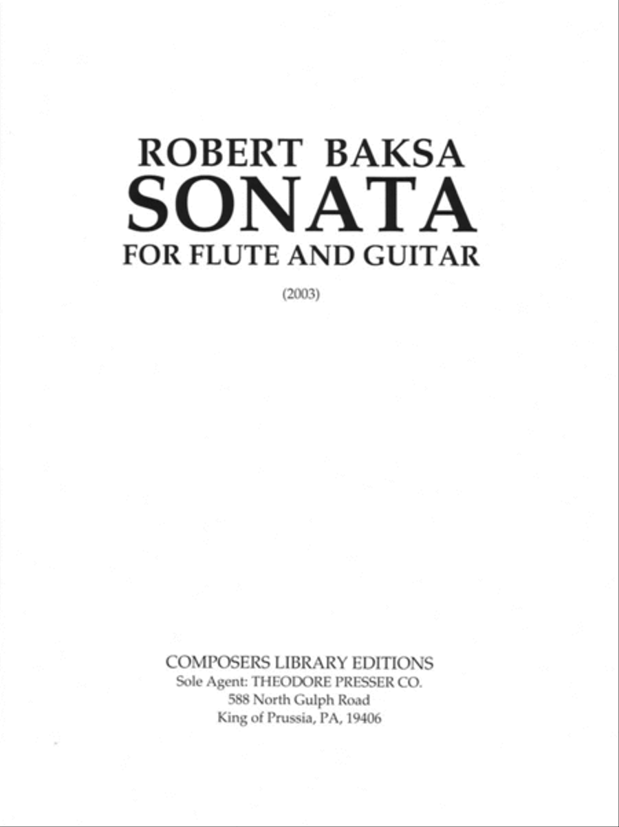 Sonata for Flute and Guitar