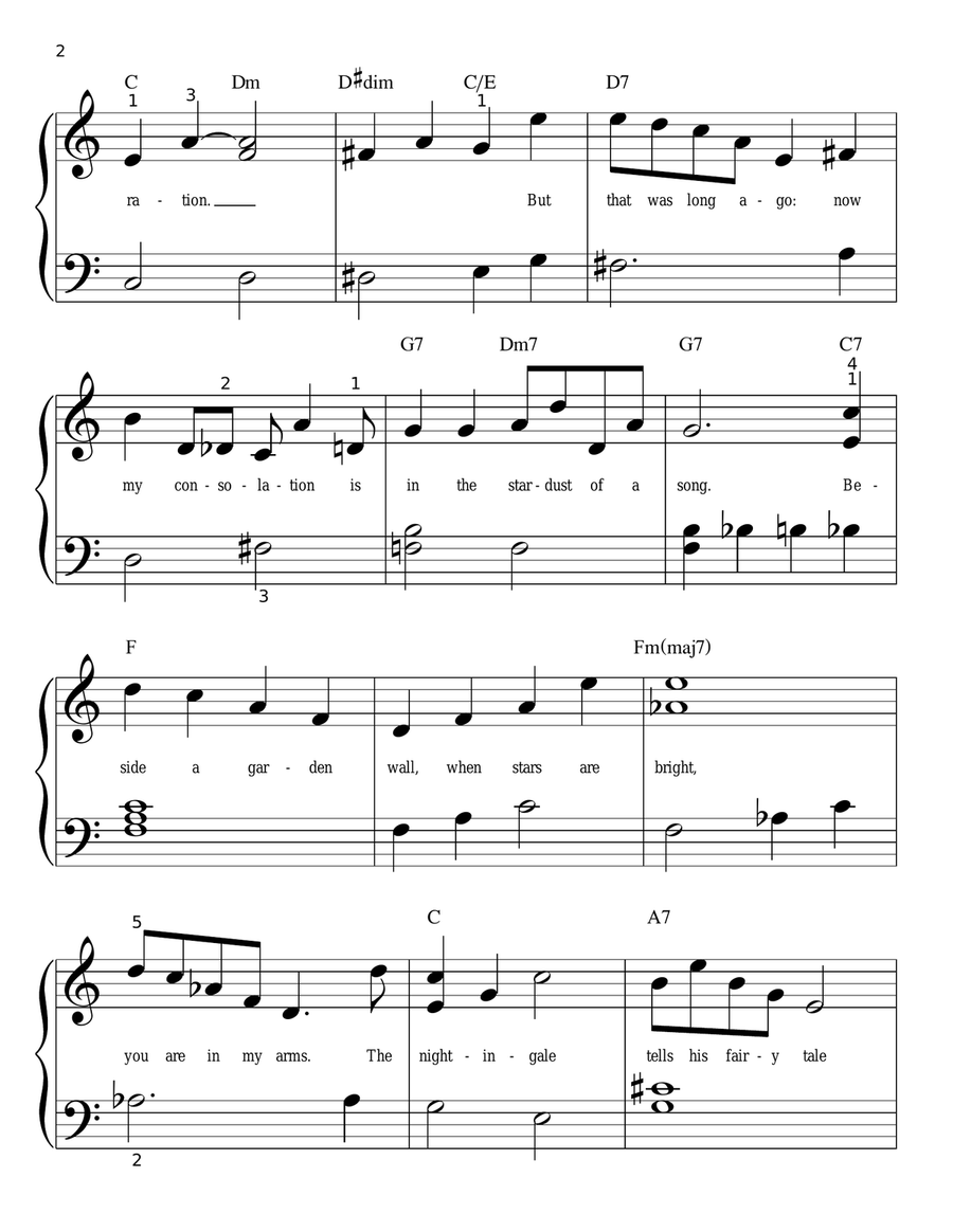 Stardust Easy Piano scores gallery preview page 2