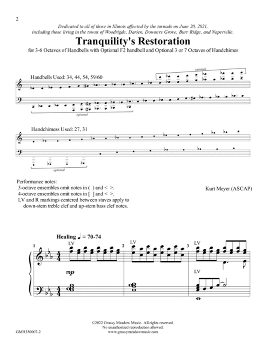 Tranquility's Restoration (for 3-6 octaves of handbells) (site license) image number null