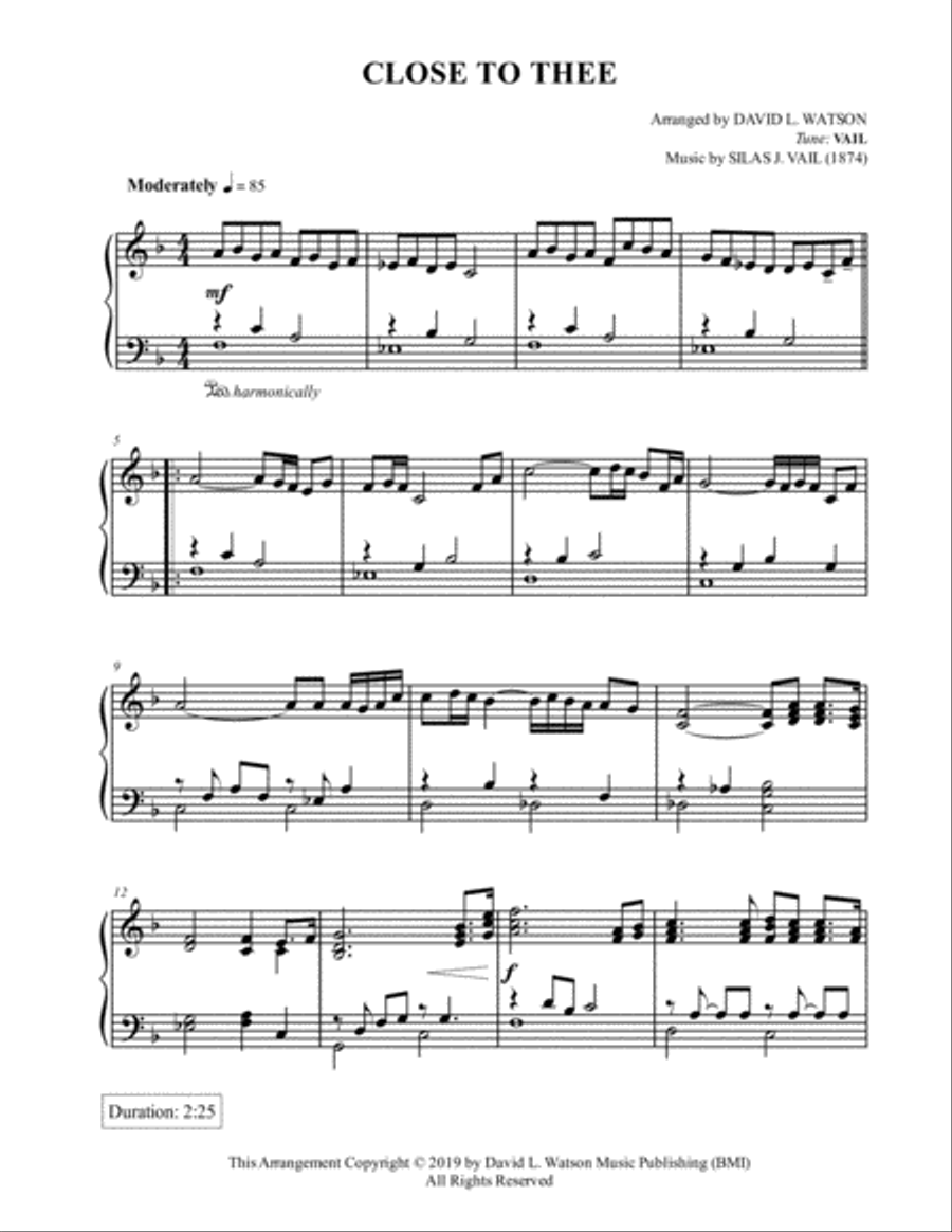 Close to Thee Piano Solo scores gallery preview page 2
