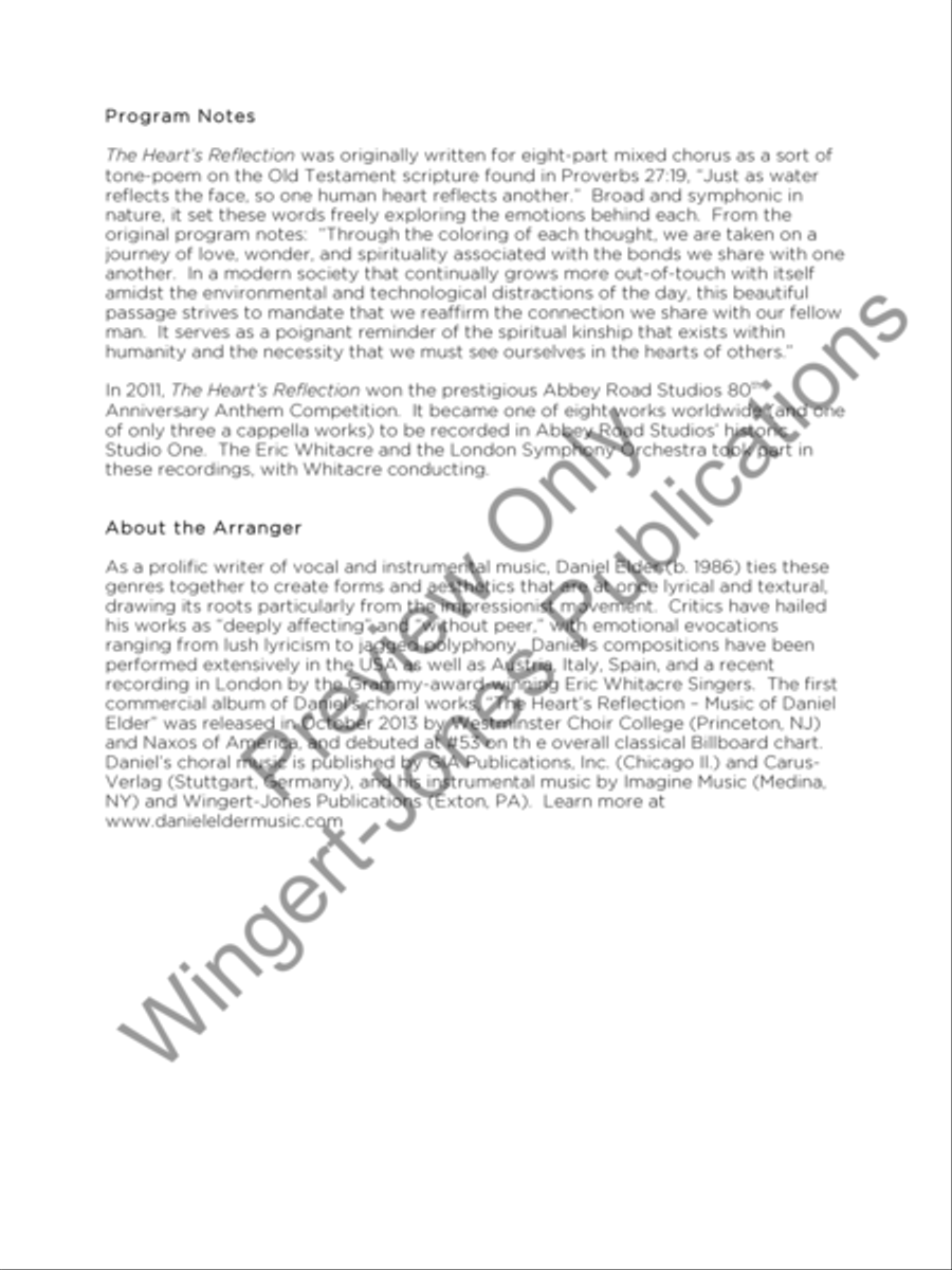 The Heart's Reflection Concert Band scores gallery preview page 3