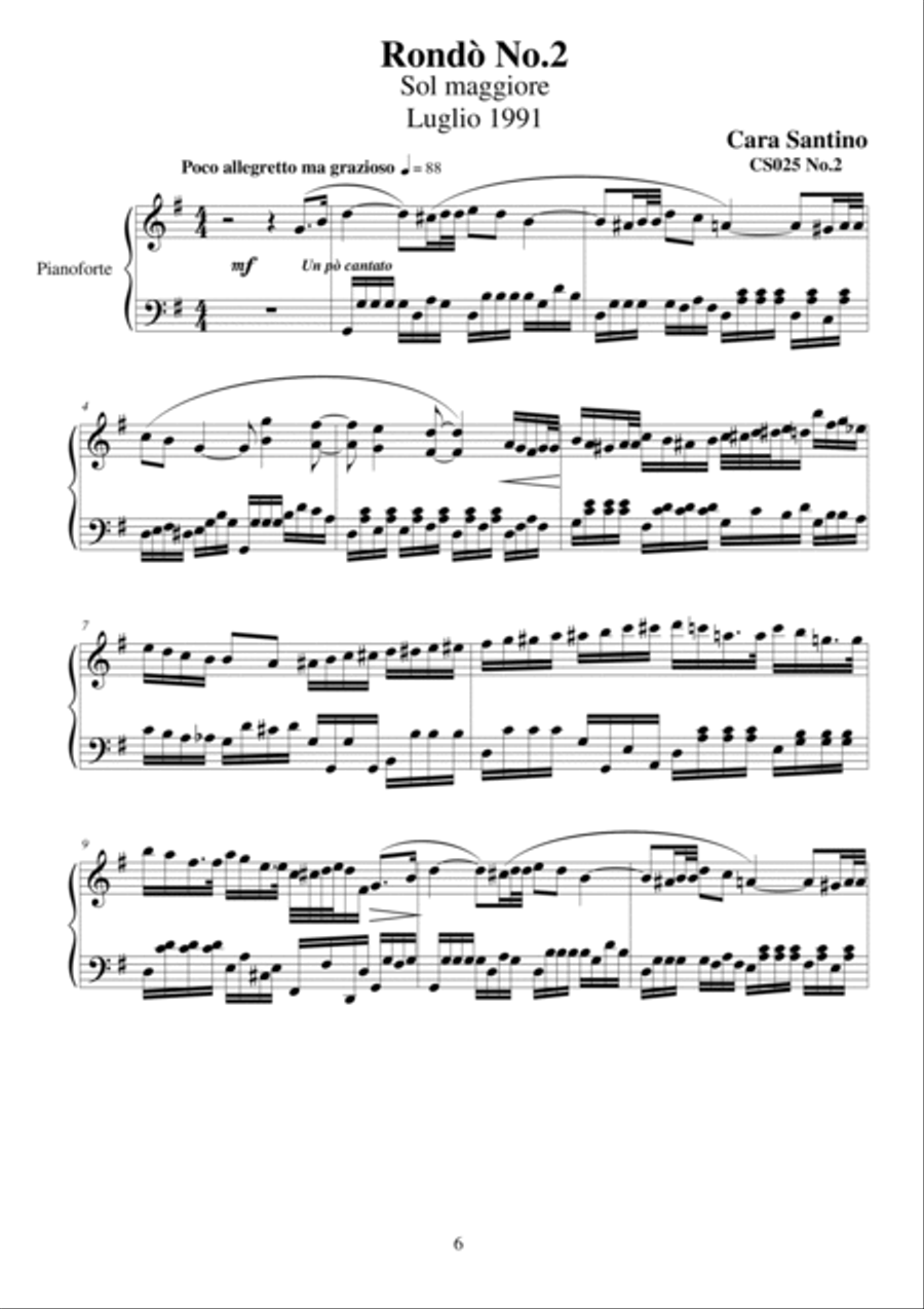 Two Rondo in G major for piano 4-Part scores gallery preview page 6