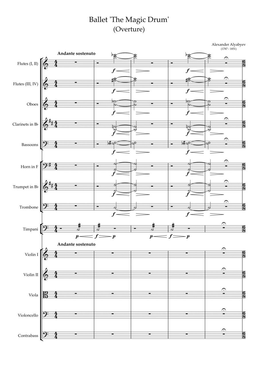 Ballet 'The Magic Drum' (Overture) Full Orchestra scores gallery preview page 1