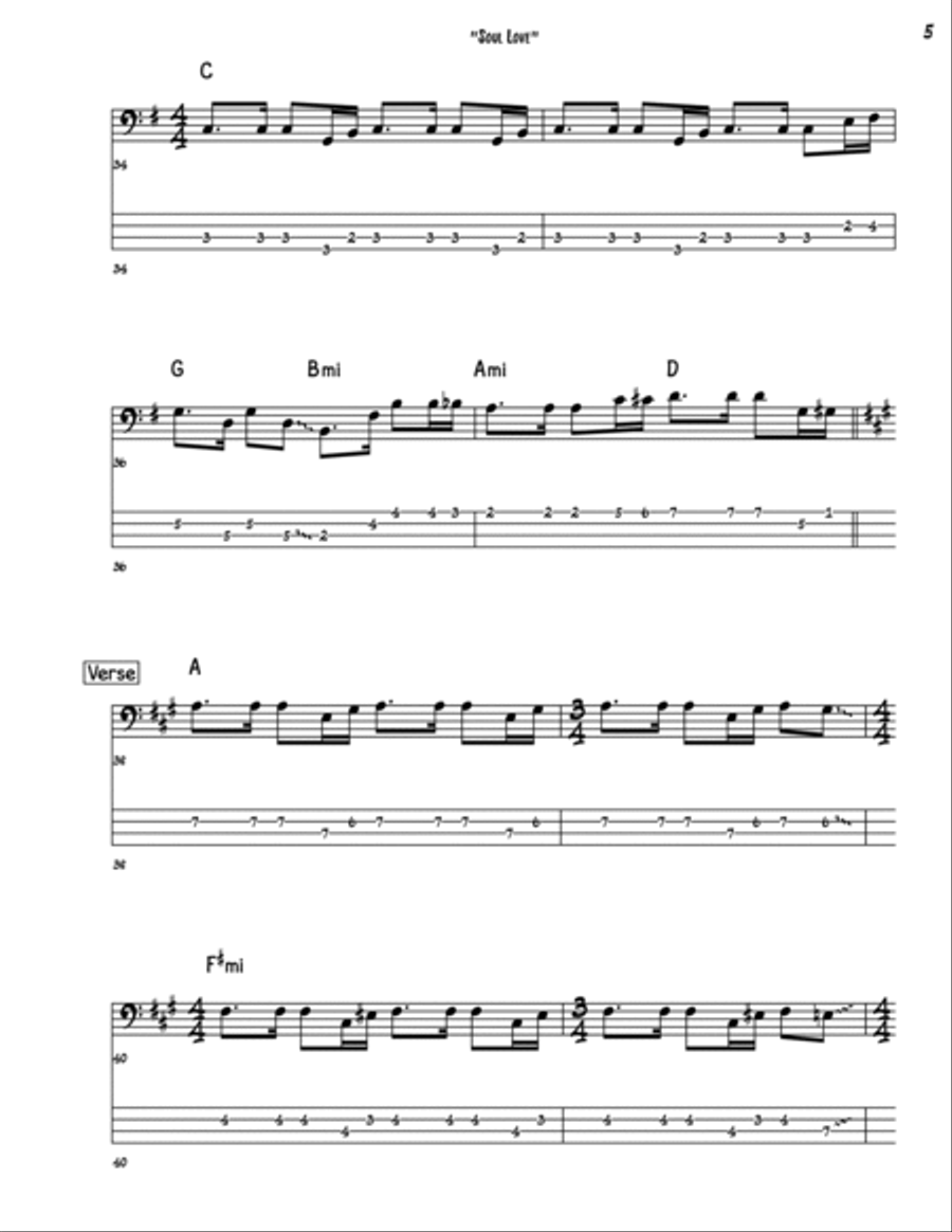Soul Love Bass Guitar scores gallery preview page 5
