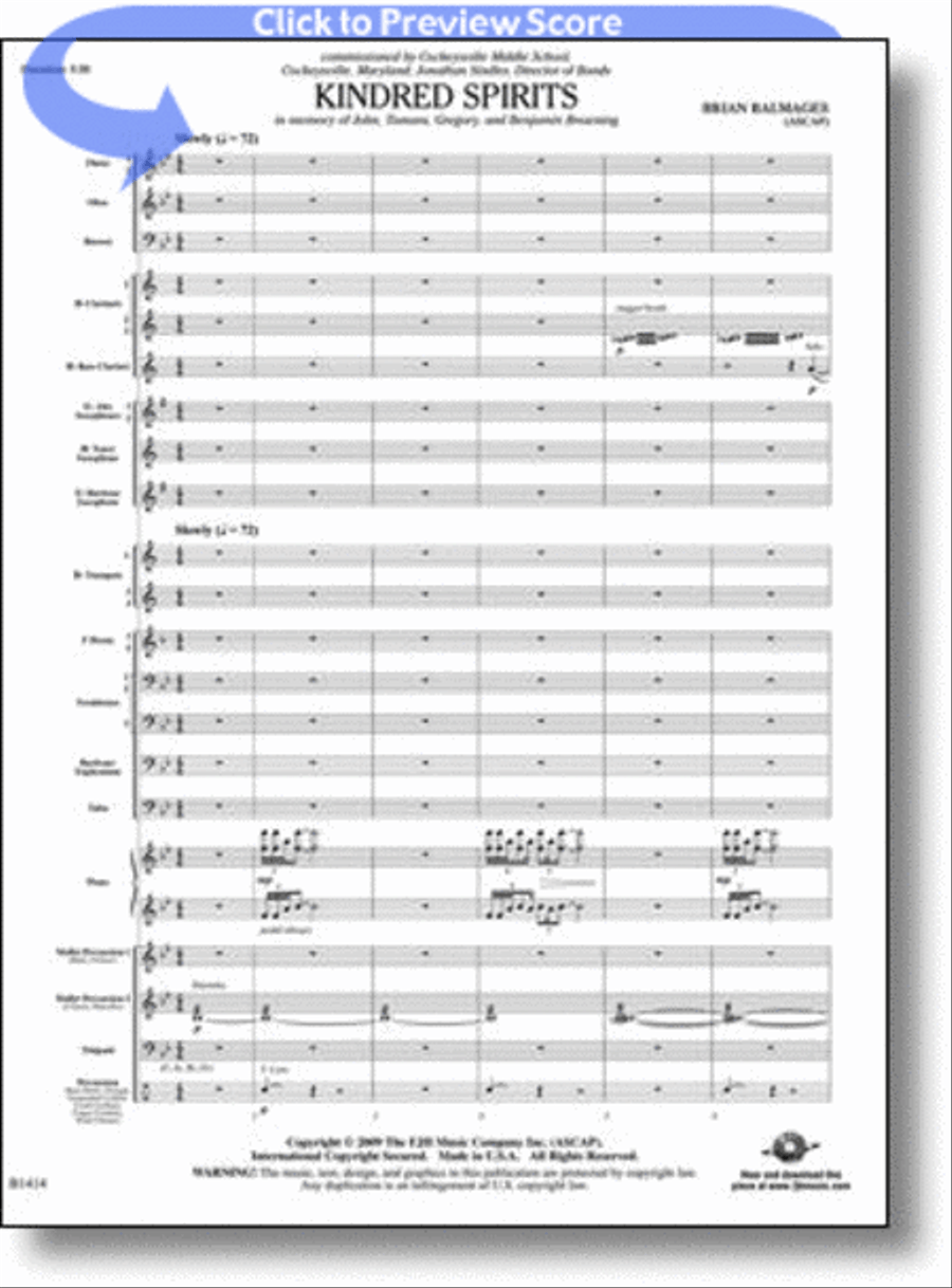 Kindred Spirits Concert Band scores gallery preview page 1