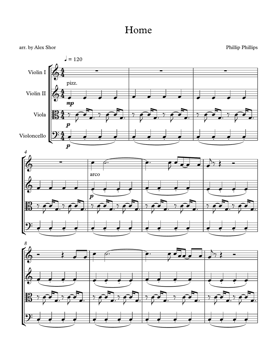 Home String Quartet scores gallery preview page 1
