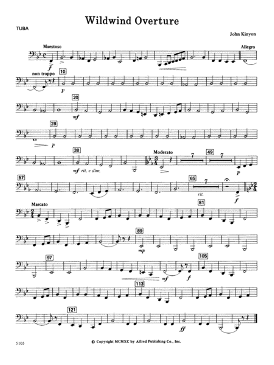 Wildwind Overture: Tuba Concert Band scores gallery preview page 1