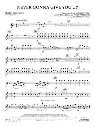 Book cover for Never Gonna Give You Up (arr. Matt Conaway) - Mallet Percussion
