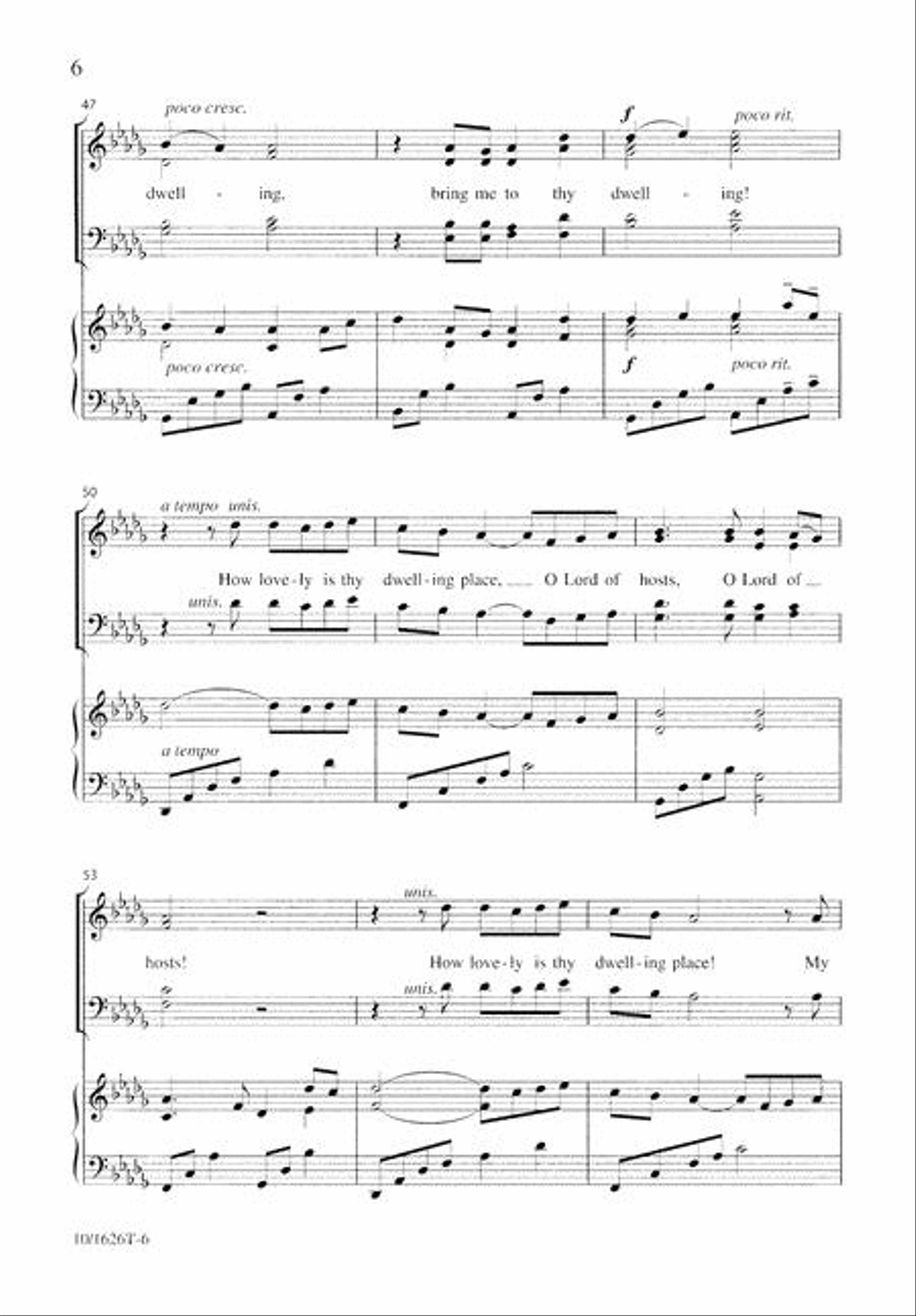 How Lovely Is Thy Dwelling Place 4-Part scores gallery preview page 6