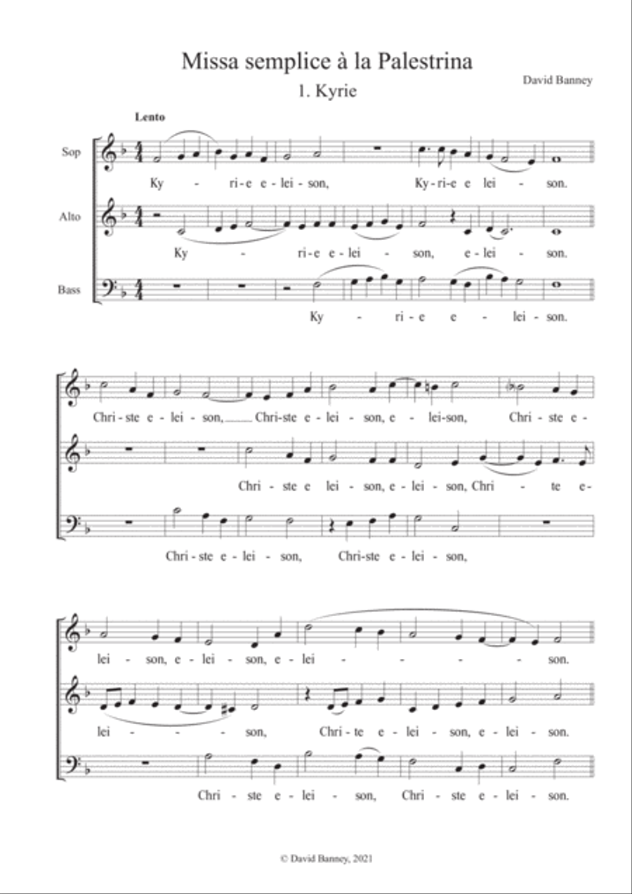 Missa semplice á la Palestrina 3-Part scores gallery preview page 3