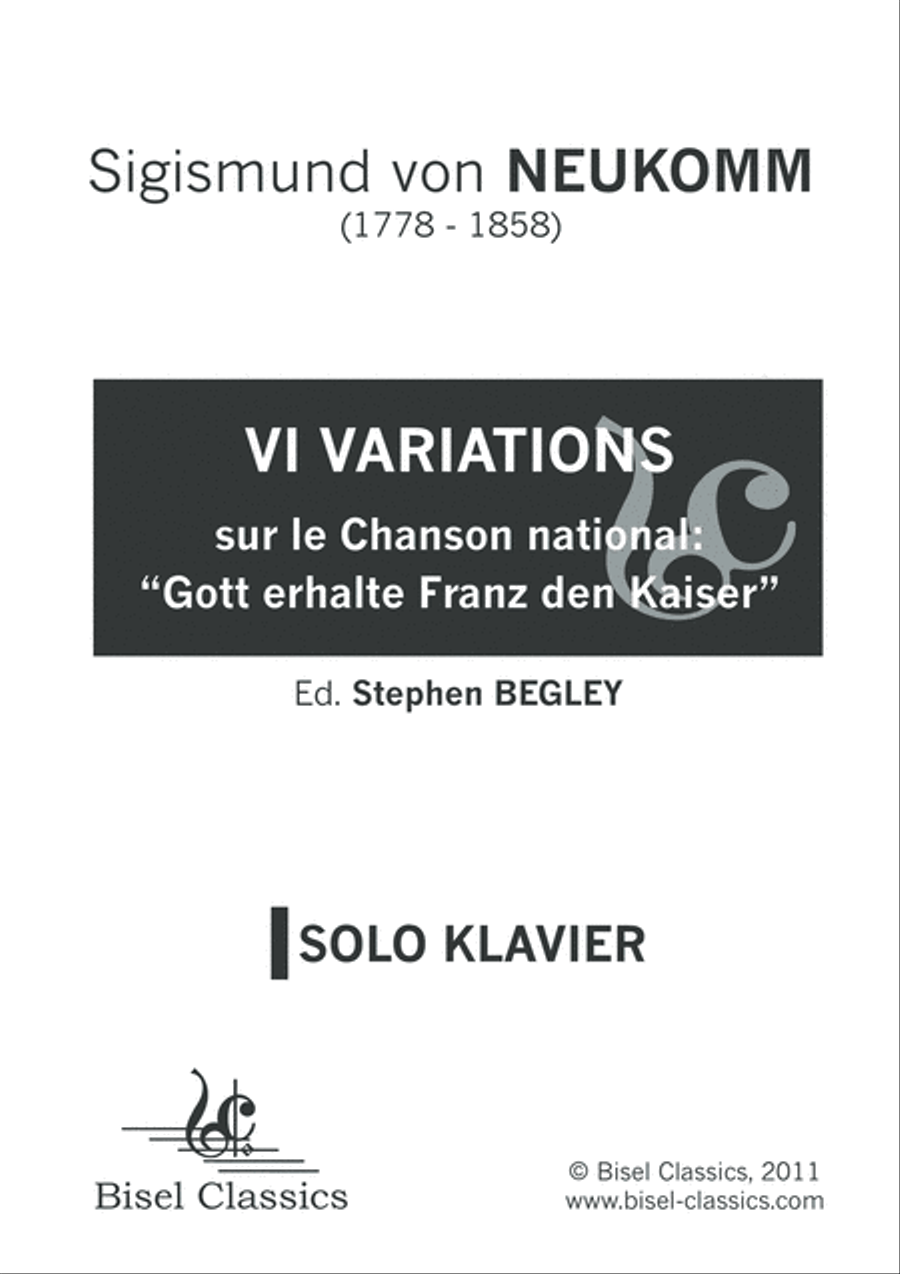 VI Variations sur le chant national "Gott erhalte Franz den Kaiser"