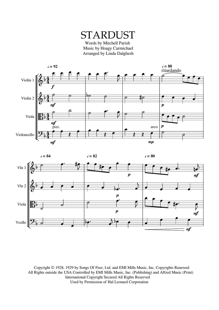 Stardust String Quartet scores gallery preview page 1