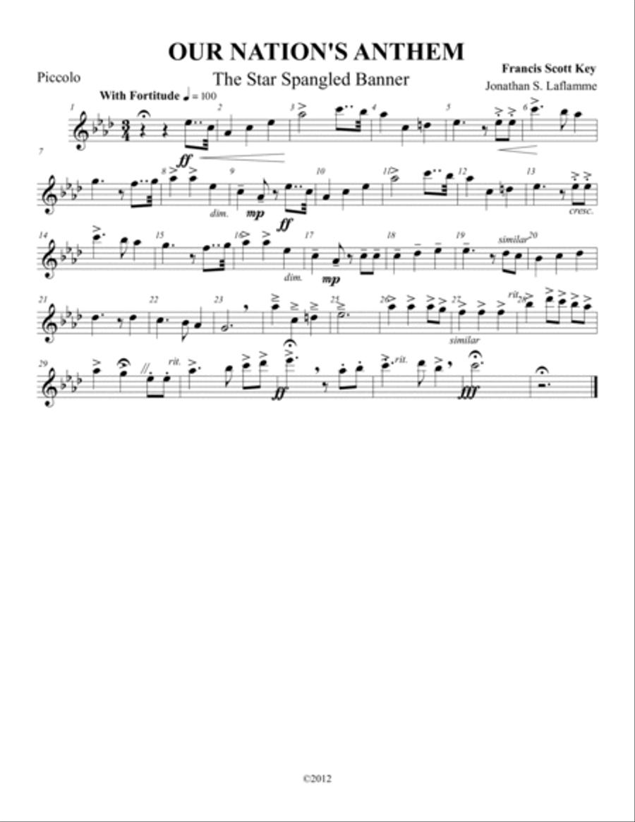 Our Nation's Anthem (Star Spangled Banner) Marching Band scores gallery preview page 6