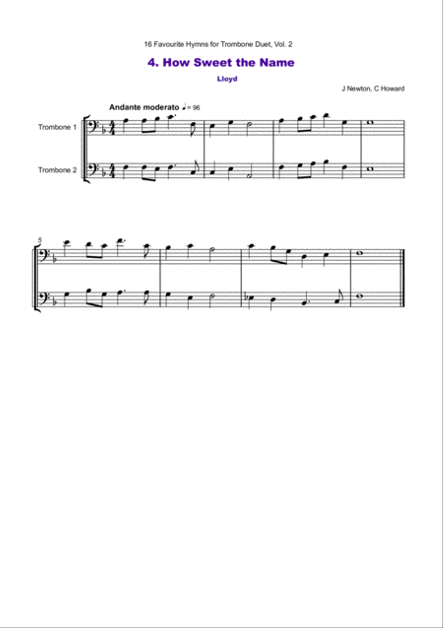 16 Favourite Hymns Vol.2 for Trombone Duet Trombone Duet scores gallery preview page 5