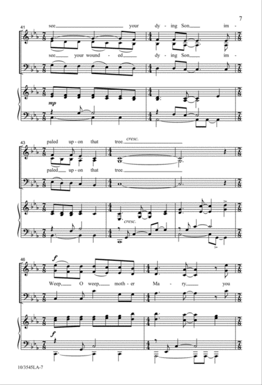 Weep, Mother Mary 4-Part scores gallery preview page 7