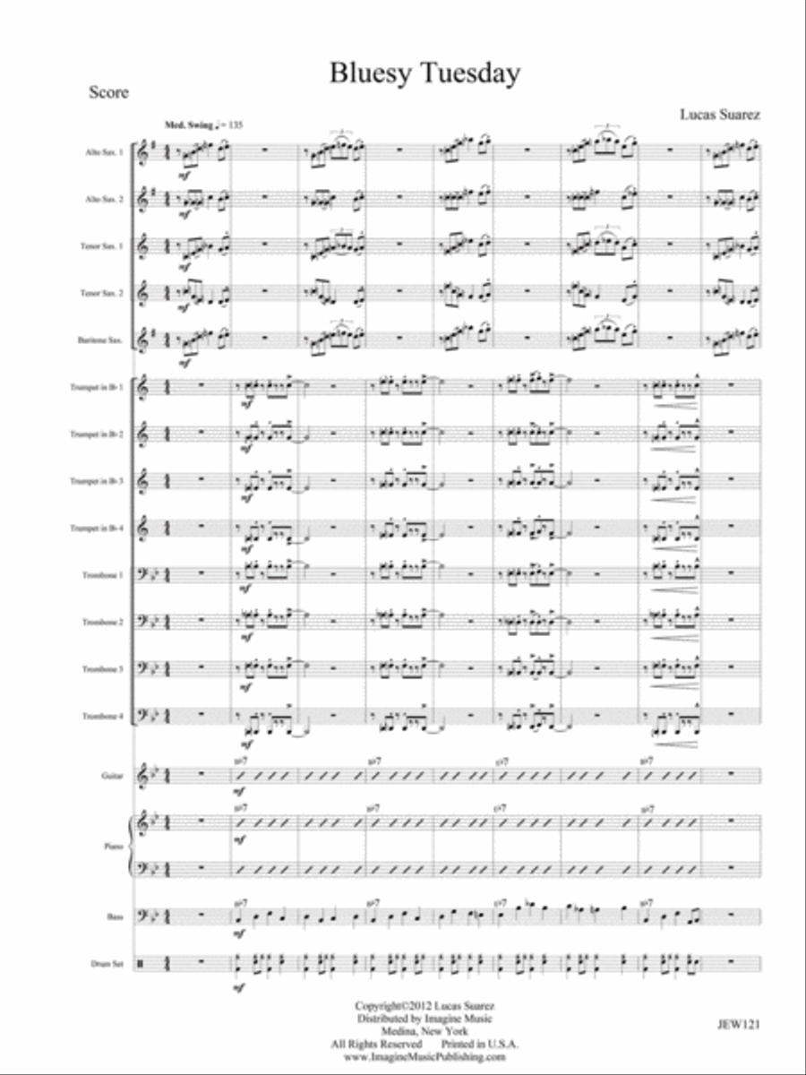 Bluesy Tuesday Jazz Ensemble scores gallery preview page 3