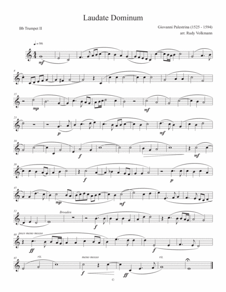 Laudate Dominum Meum - Palestrina - for brass sextet image number null