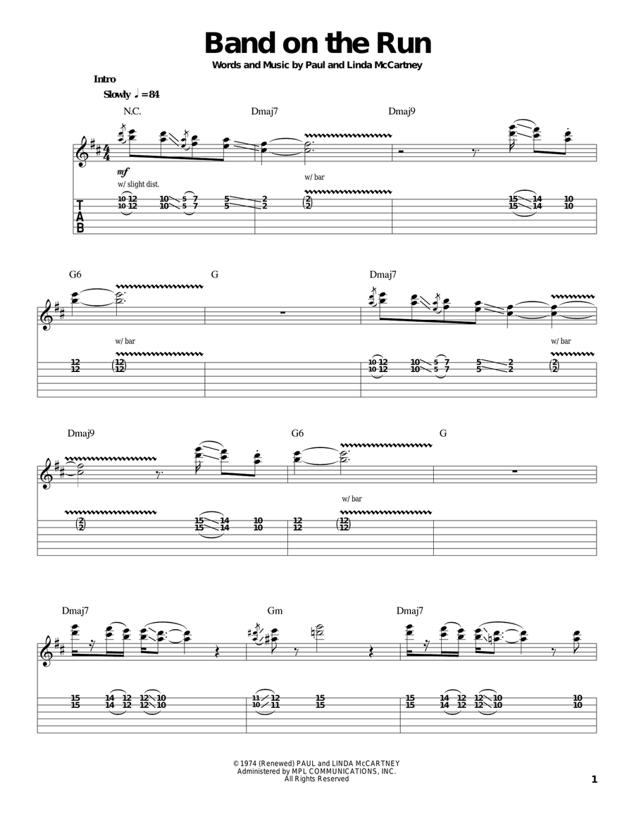 Band On The Run Acoustic Guitar scores gallery preview page 1
