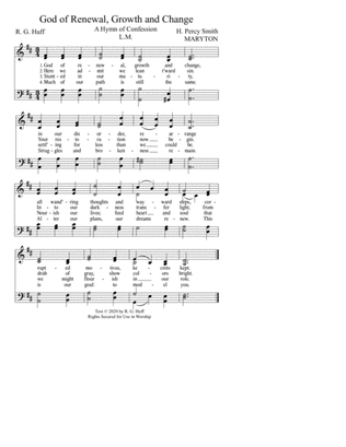 HYMN - "God of Renewal, Growth and Change" for Choir or Congregation