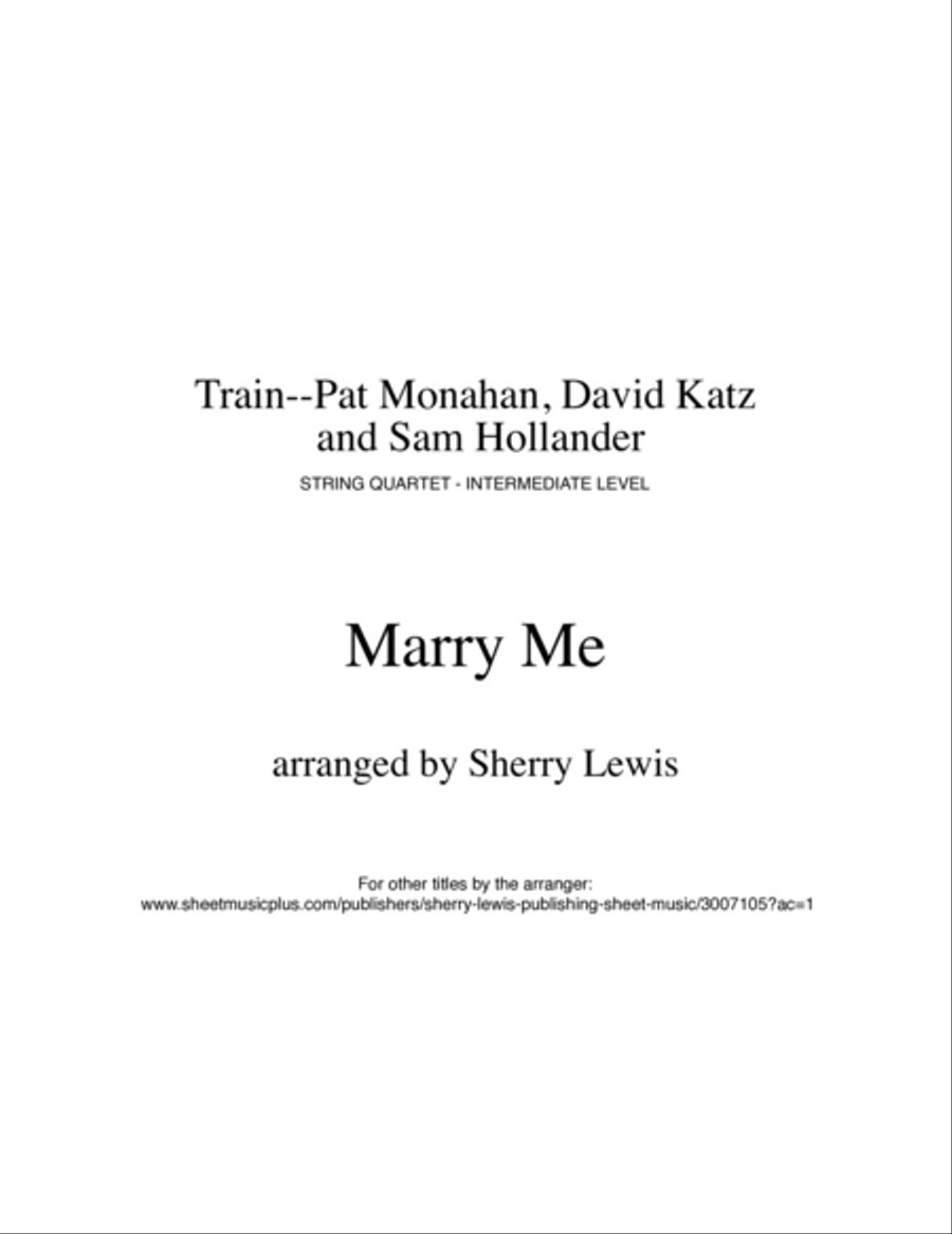 Marry Me String Quartet scores gallery preview page 2