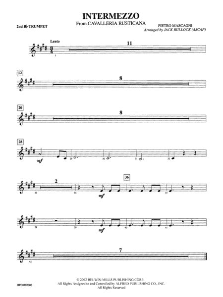 Intermezzo (from Cavalleria Rusticana): 2nd B-flat Trumpet